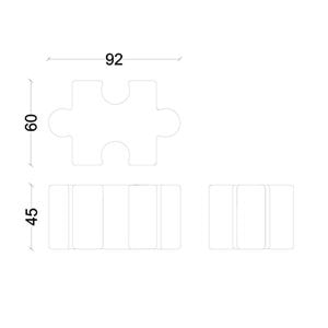 Uzay Ofis Puzzle Puf Dörtlü