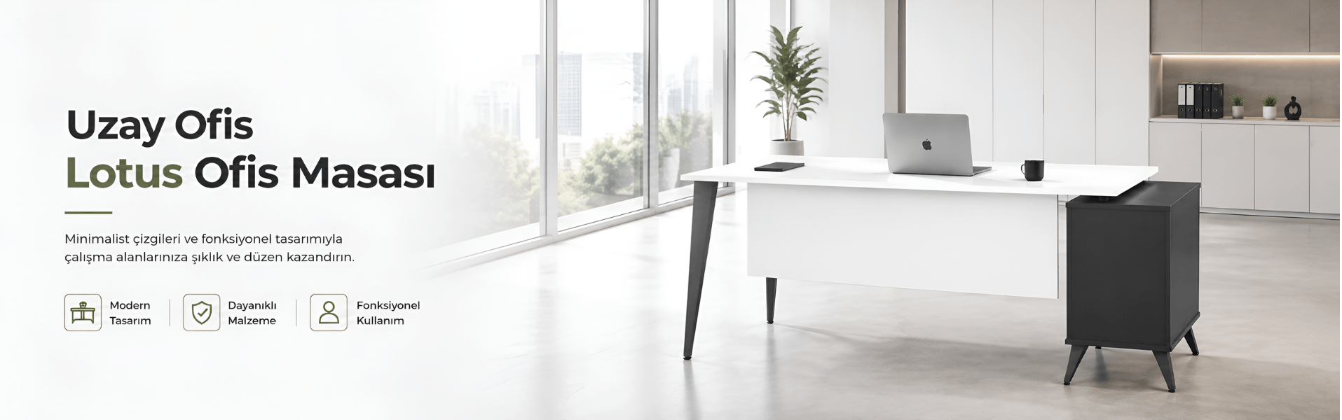 Uzay Ofis Lotus Ofis Masası - Modern Çalışma Masası