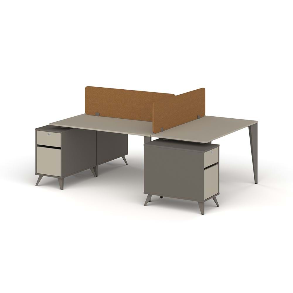 Uzay Ofis Lotus 3’lü Etajerli Masa